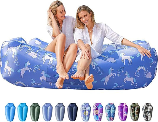 AlphaBeing Inflatable Lounger Beach Chair Accessories, Air Sofa Hammock Inflatable Couch for Camping Backyard Lakeside with Compression Sacks, Ideal Outdoor Gifts for Adults