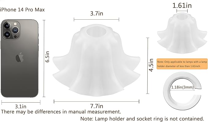 Plastic Lampshades Set of 5, Flower Lampshades 3.7" Top x 7.7" Bottom x 4.5" High, Seaside village Table lamp, Floor Lamps, Pendant Light, Wall Light Replacement Lampshade