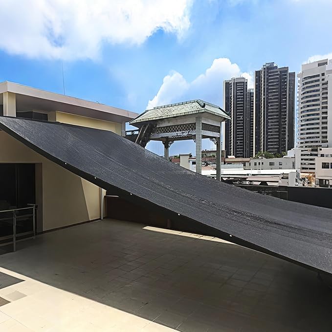 winemana Black Shade Cloth 30x30 FT??50% Sun Shade Mesh Tarp for Greenhouse, Garden, Patio, Dog Kennel, Chicken Coop, and Outdoor Protection, Plants Cover Shade Netting with 2 Reinforced Grommets