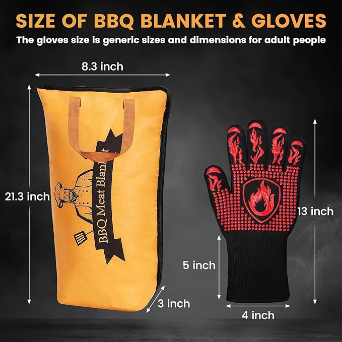 HONKID BBQ Blanket for Resting Meat, Keeps Meat Warm, Juicy & Tender, Large Capacity Smoking Blanket for Resting Meat Reusable BBQ Smoking Blanket Set for BBQ Lovers