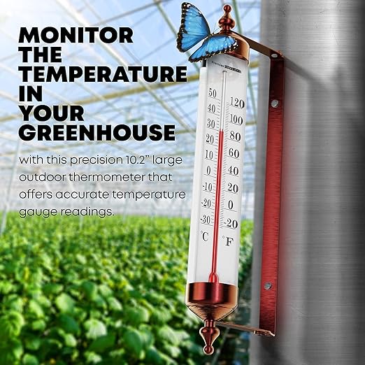 Steel Thermometer Indoor/Outdoor Waterproof Decorative (Adjustable Angle)