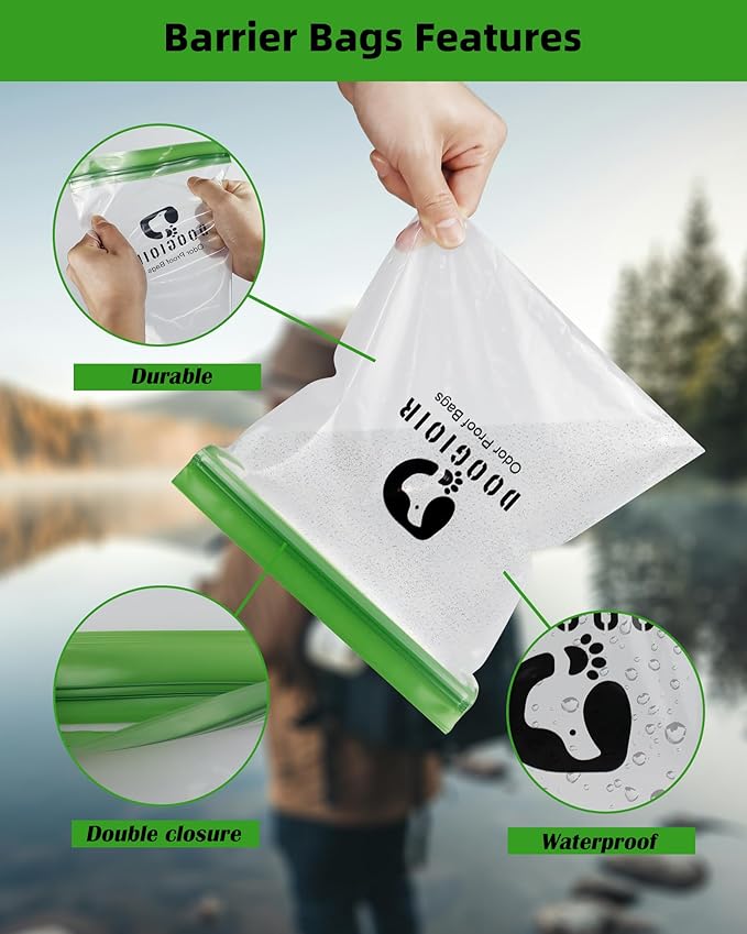 Odor Proof Storage Bags - 9ｘ10 Inch Double Seal Odor Barrier Storage Bags for Backpacking, Camping and Household, Lock in Odors Keep Contents Fresh and Waterproof, Reusable Odor Proof Bags (4 Pack)