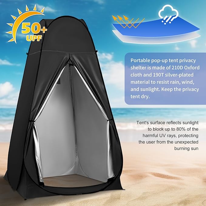 Pop Up Privacy Shower Tent, Outdoor Portable Changing Tent Camping for Camping Beach Toilet Shower Bathroom Changing Room Sun Shelter with Window with Carry Bag
