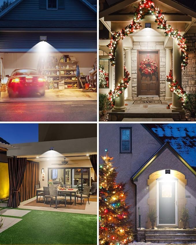 16 Pack Solar Lights Outdoor, 3 Modes/100LED Wireless IP65 Waterproof Solar Motion Lights Outdoor for Front Door, Backyard, Garage, Deck