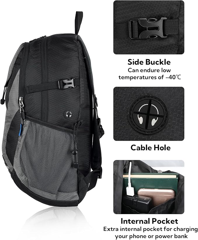 WATERFLY Lightweight Packable Hiking Backpack: 30L Foldable Travel Daypack Ultralight Camping Day Pack for Woman Man