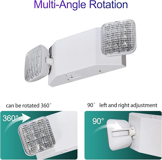 TANLUX LED Emergency Lights with Battery Backup, Commercial Emergency Light Fixtures for Business Home Power Failure Emergency Exit Sign Lighting with 1.0 Meter Plug in Cord AC120V UL Listed