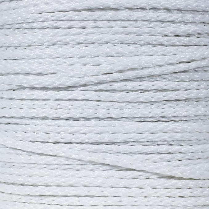 Hollow Braid Polypropylene Rope (1/4 Inch, 50 Feet, White) - Barrier Rope - Trail Marking, Crowd Control, Golf Courses