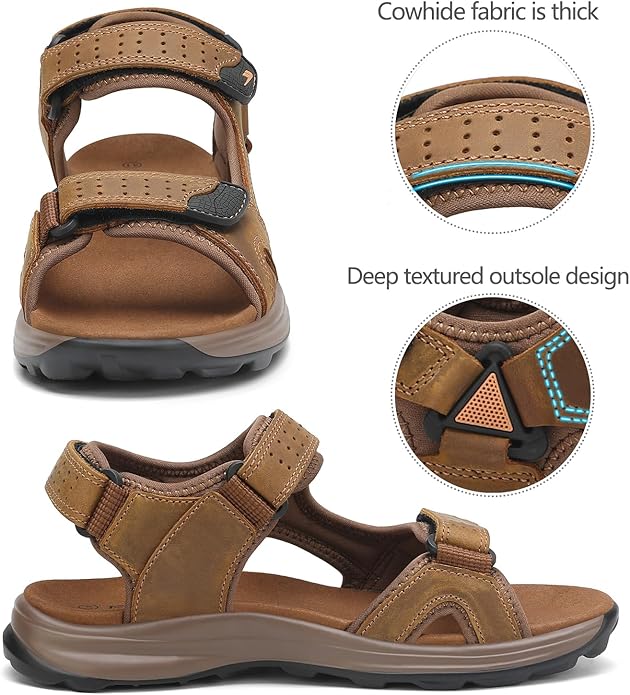 FLARUT Men's Sport Sandals Outdoor Hiking Sandal Open Toe Walking Sandals for Summer Beach Water Shoes