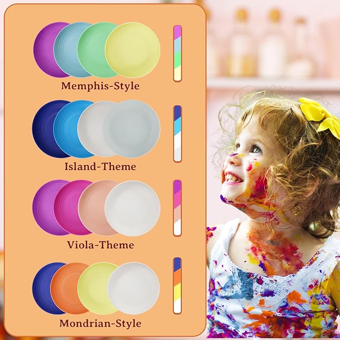 Homienly 5.7 Inch Dessert Plates Set of 8 Small Wheat Straw Plate Appetizer Plates for Kitchen, Side Dish, Microwave and Dishwasher Safe Mini Plate Set(Pink Flower Series)