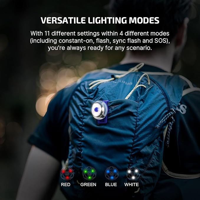 OLIGHT Gober 2 Safety Light, High Visibility Beacon LED with 6 Color Settings and 4 Lighting Modes, USB-C Rechargeable Flashing Warning with Clip for Running, Cycling, Camping, Dog Walking(Blue)