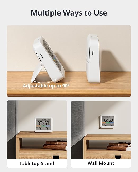 SwitchBot Meter Pro, Digital Hygrometer & Thermometer - Wireless Indoor Temperature & Humidity Monitor with Bluetooth App Control, Real-Time Alerts (1, Meter Pro+Outdoor Meter)