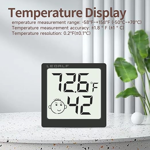 Mini Humidity Meter Hygrometer 6 Pack Room Thermometer Indoor Digital Temperature and Humidity Monitor (Black)