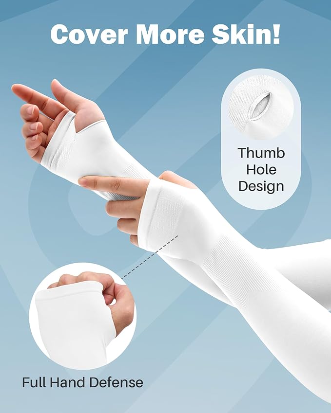 Arm Sleeves for Men Women UV Sun Protection Compression Arm Warmer Tattoo Cover Up, Sports Golf Cooling Sleeves