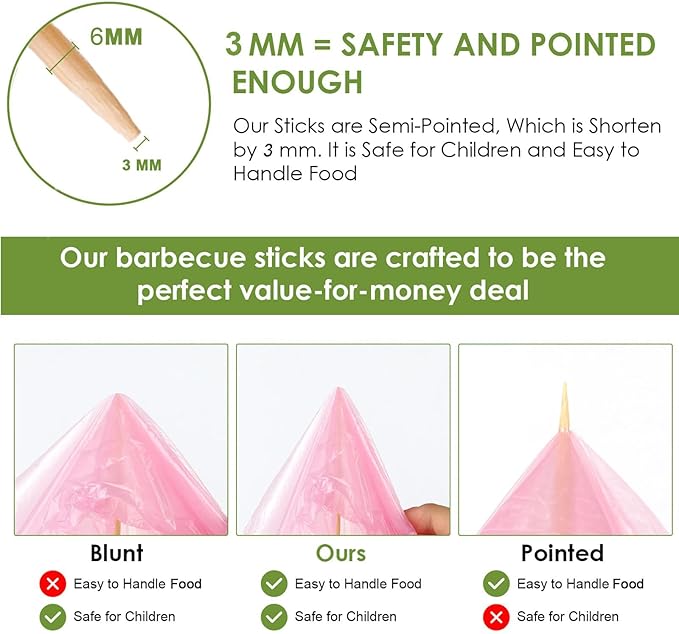 60 PCS Bamboo Marshmallow Roasting Sticks, SMores Skewers, Extra Long 25 Inch Heavy Duty 6mm Thick Wooden SMores Sticks for Open Fire Pits Roaster Barbecue Hot Dog Camping Kebab Sausage Plant Support