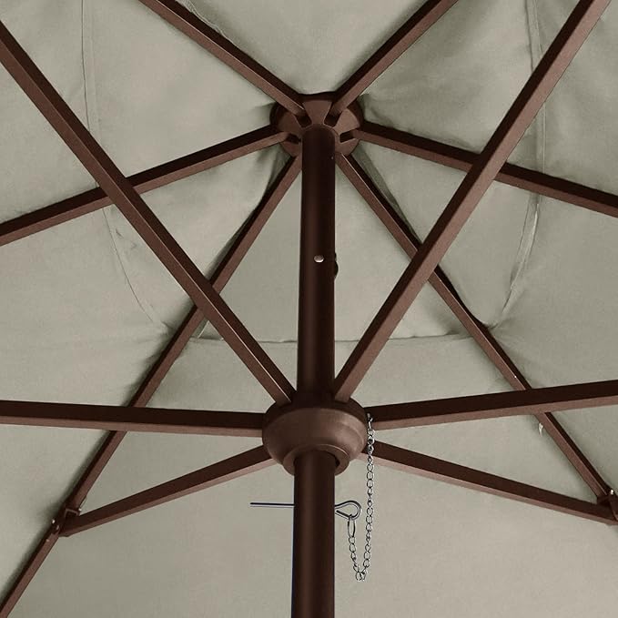 EliteShade USA 10-Year-Non-Fading 6.5x10Ft Rectangular Market Umbrella Patio Umbrella Outdoor Table Umbrella with Ventilation, Antique Beige