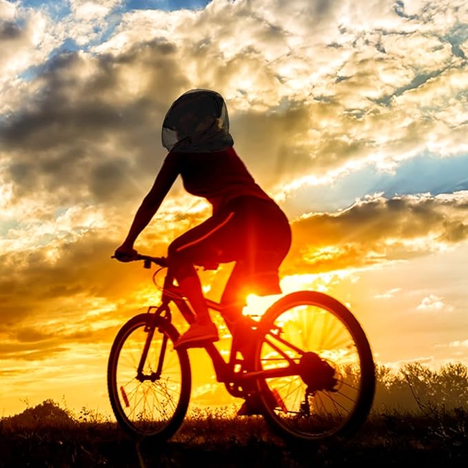 South to East Premium Mosquito Head Net for Insect 2 Pack, Ultra Large & Long, Extra Fine Holes, Fly & Bug Protection Gear for Camping, Hiking, Fishing, Gardening, Safari, Fit All Hats, Light Grey