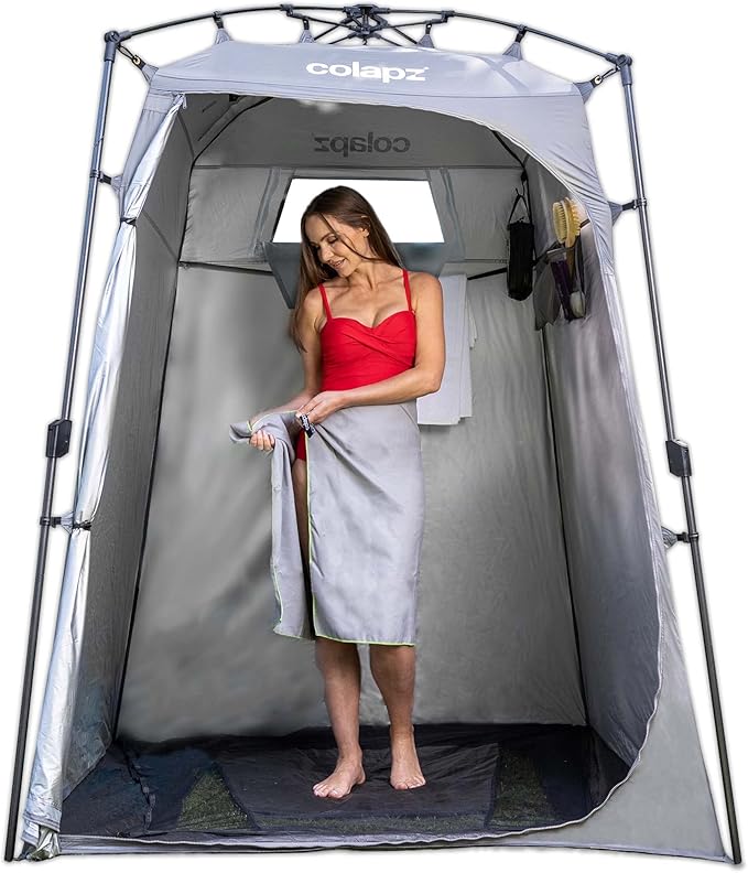 Colapz Camping Shower Tent and Pop Up Toilet Tents - Provides Additional Storage and Privacy as a Portable Shelter and Outdoor Changing Room