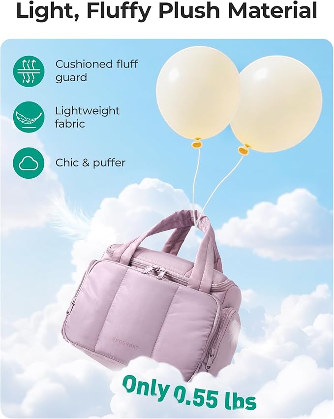 BAGSMART Toiletry Bag Large Roomy Makeup Bag, Portable Makeup Bag with Handle for Travel-Sized Shampoo, Conditioner & Brushes Set, Pink