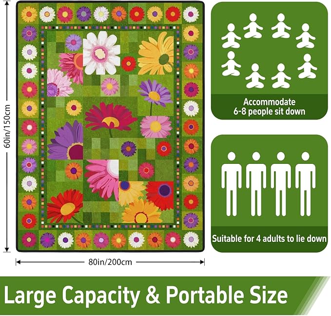 Extra Large Picnic Outdoor Blanket 60''x80'' Waterproof and Sandproof Picnic Mat for Beach Foldable Camping Accessories for Grass Lawn Park