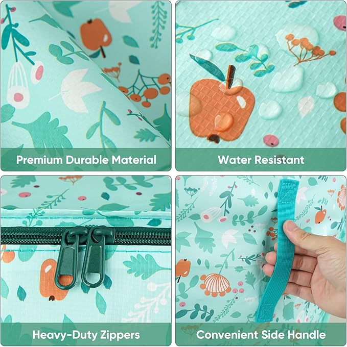 BALEINE 4-Pack Oversized Moving Bags with Reinforced Handles, Heavy-Duty Storage Tote for Clothes, Moving Supplies (Spring Stroll, 4-Pack)