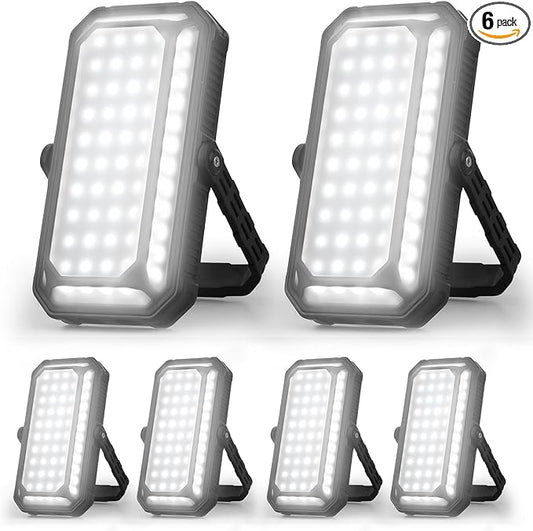 LED Camping Lantern Rechargeable, 10000mAh Portable Camping Lights up to 120+ Hours, 12 Light Modes, Dimmable, LCD Digital Display, Waterproof, Camping Essentials for Power Outages, 6 Packs