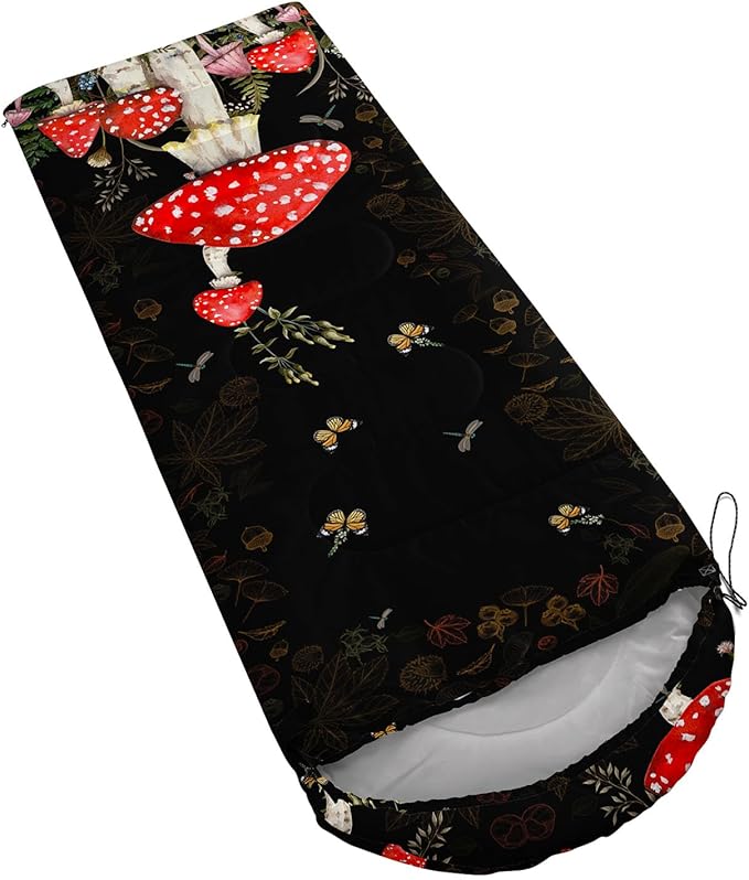 Galaxy Wolf Camping Sleeping Bags Warm & Cool Weather Waterproof Backpacking Blue Purple Starry Sky Sleeping Bag All Seasons Camping, for Adult Kids Boy Girls Camping Gear Equipment, Traveling