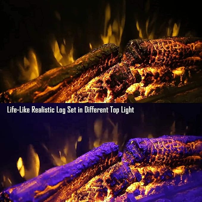 40'' Electric Fireplace Insert, Retro Recessed Fireplace Heater with Fire Cracking Sound, Remote Control & Timer, 750/1500W, Black