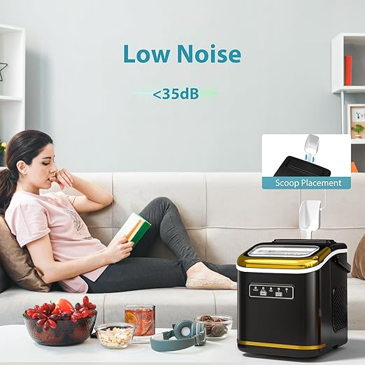 Ice Maker Machine Countertop Portable Compact Small Bullet Ice Maker with Self Cleaning,9 Cubes in 6 Mins,26lbs in 24Hrs, for Camping Dorm Home Outdoor