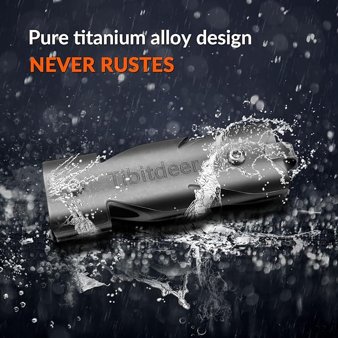 Titanium Emergency Whistle, 120db Safety Whistle with Keychain Rings for Outdoor Camping Hiking Boating Backpacking Fishing Kayak Kids Rescue Signaling Loud Survival Whistle