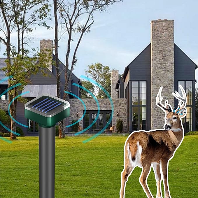 Effective Solar Deer Repellent Outdoor - Ultimate Deer Deterrent Devices for Your Yard, Keep Deer Away with High-Tech Deer Repeller for Yard, Deer Repellent Devices Outdoor Pet Safe