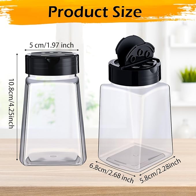 30 Pack Plastic Spice Jars with Shaker Lids Clear Seasoning Containers Spice Bottles for Kitchen Storing Spice Herbs Seasoning Powders(Cuboid,9.3 oz)