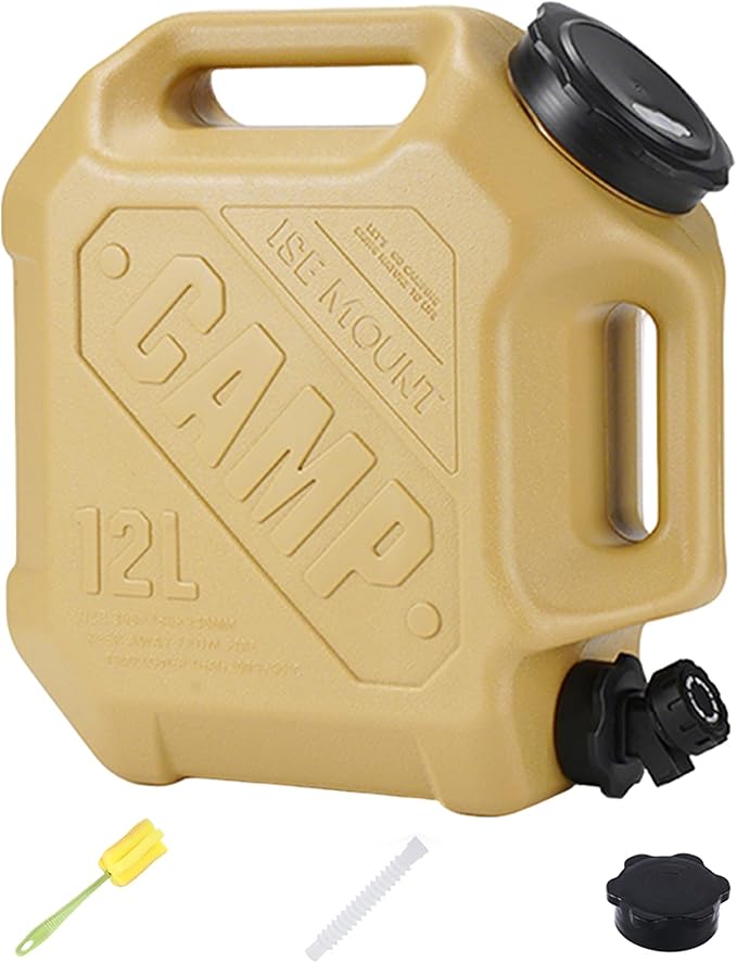 3.2 Gallon Water Jug with Spigot, Portable Water Tank BPA Free, Leak-Proof Water Containers for Camping Water Storage Containers for Emergency Outdoor Hiking Picnic, Green/Black/Yellow