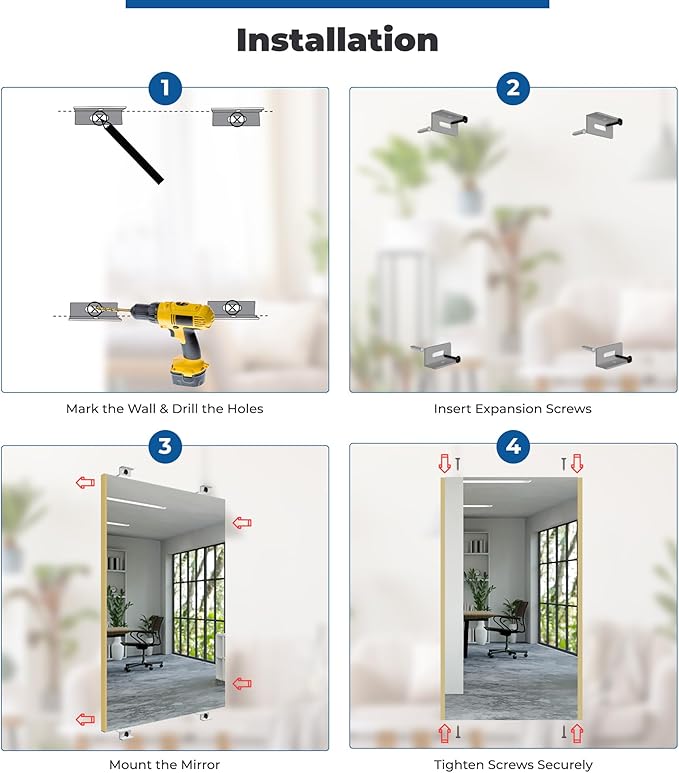 Glassless Large Mirror Shatterproof Unbreakable Wall Mirror for Gym, Dance Studio, Home Workout Room – 0.04mm Nano Film – Gold 26" x 60"