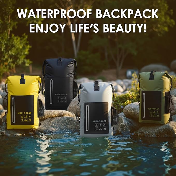 Dry Bag Backpack 20L/30L/40L- Roll Top Closure Bag - Heavy Duty Dry Bags Waterproof - Lightweight Durable Floating Dry Bag with IPX8 Waterproof Phone Case