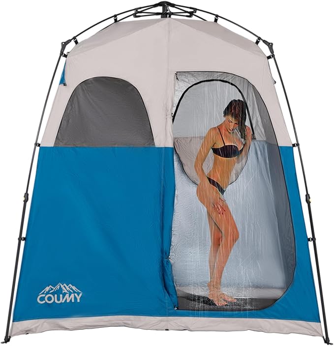 Instant Pop-up Camping Shower Tent Privacy Shelter with 1 Room/2 Rooms, Portable Outdoor Shower, Changing Room, Sun Shelter for Camping, Beach Hiking, and Fishing