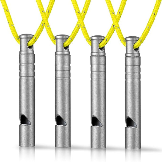 TISUR Titanium Emergency Whistle,120db Safety Whistle with Lanyard,Outdoor Survival Small Whistle for Life Saving,Hiking,Pets Training,Coach Sports