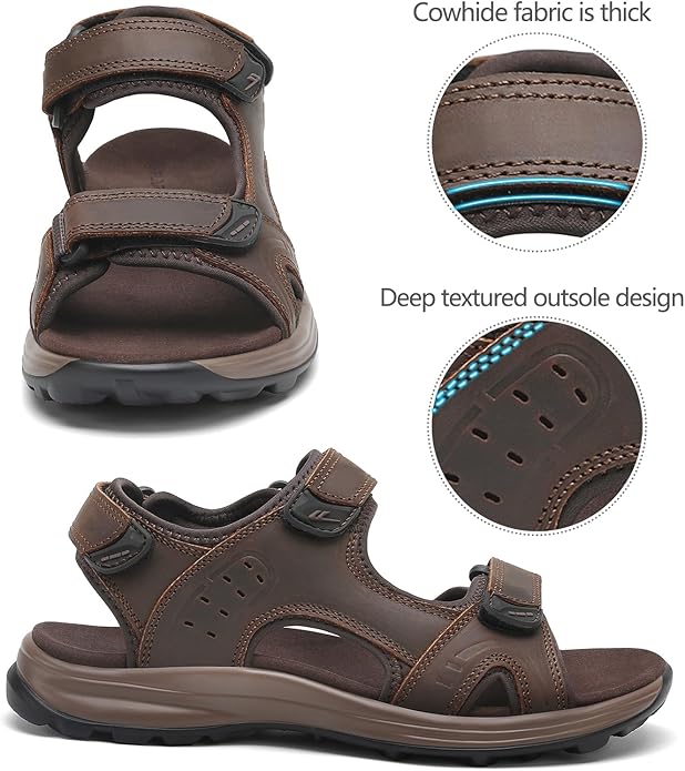 FLARUT Men's Sport Sandals Outdoor Hiking Sandal Open Toe Walking Sandals for Summer Beach Water Shoes