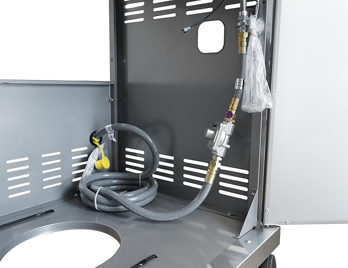 Monument Grills Larger Convertible 4-Burner Natural Gas Grill Stainless Steel Cabinet Style Propane Grills with Conversion Kit(2 Items)