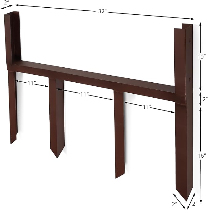 H Potter Garden Trellis Outdoor Privacy Screen Fence for Climbing Plants Patio Deck Large Heavy Duty Decorative Metal Panel for Backyard Flowers Roses Clematis Ivy Freestanding Ground Spikes