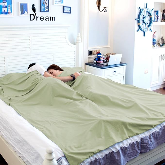 Sleeping Bag Liners Lightweight Travel Camping Sheet Sleep Bag Liner Adults Lightweight Warm Weather Hotel Compact Portable Sleeping Sack Indoor Outdoor Hostels Traveling Backpacking Hiking Blankets