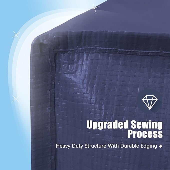 8 Pack Large Strong Moving Bags with Zippers & Carrying Handles - Water-Resistant - Heavy Duty Storage Tote for Space Saving, Fold Flat, Alternative to Moving Box (Blue)