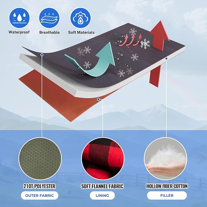 0 Degree Sleeping Bag Cotton Flannel Winter Cold Weather for Adults XXL Sleeping Bag 4 Season Big and Tall with Pillow Compression Sack