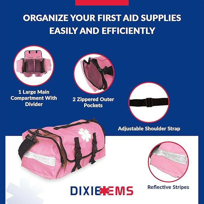 Dixigear First Responder On Call Trauma Bag W/Reflectors (Pink)