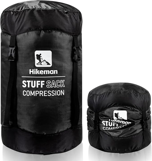 HIKEMAN Compression Sack, 50% More Storage! 12L/19L/32L/46L/53L Compression Stuff Sack, Water-Resistant & Ultralight Sleeping Bag Stuff Sack - Space Saving Gear for Camping, Hiking