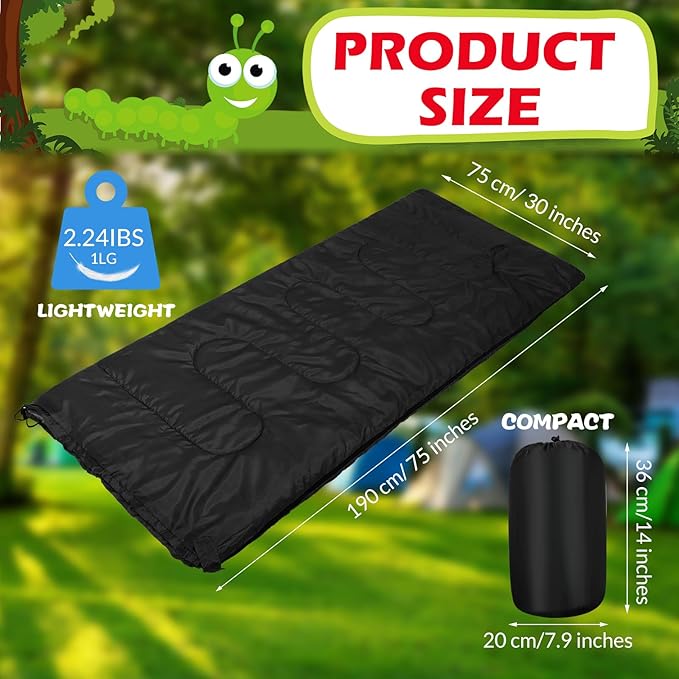 Macarrie 12 Pack Camping Sleeping Bags for Adults Bulk Cold Weather Kids Sleeping Bag for Homeless Lightweight Waterproof Compression Sack for Backpacking Traveling Hiking Outdoor