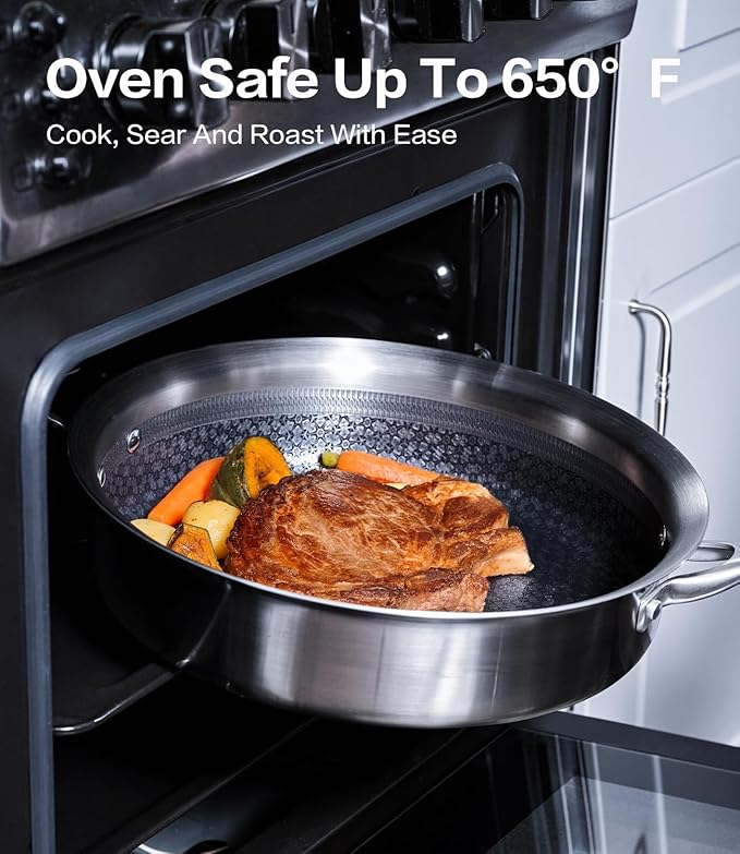 Saucepan with Lid 5-Ply Stainless Steel Sauce Pans, 3 Quart Small Pot for Sauce, Milk & Boiling, Induction Compatible, Oven Dishwasher Safe, Works on All Stovetops Non Toxic, PTFE & PFOA Free