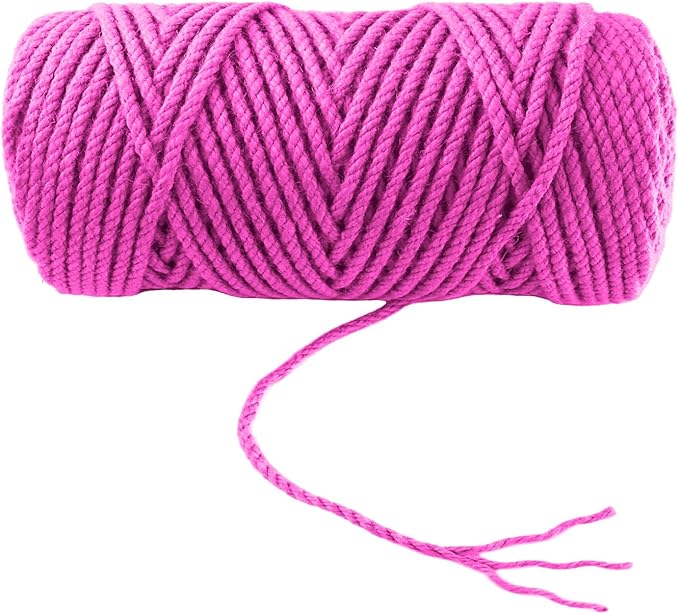 4mm x 100 Feet Pink Jute Rope, Twine for Gardening Tomato Climbing Plant Tie Floristry Crafts Gift Wrapping Packing Decor