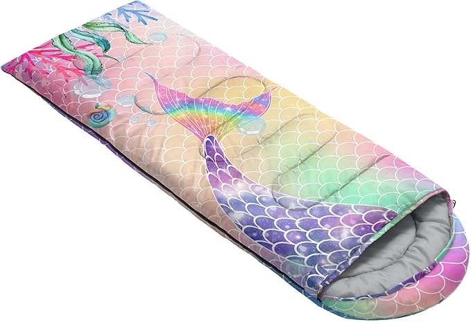 Kids Sleeping Bag for Boys Girls,3D Basketball Print-Lightweight Warm Portable Outdoor Indoor-Waterproof Cold Weather Resistant Sleeping Bag for Camping Hiking