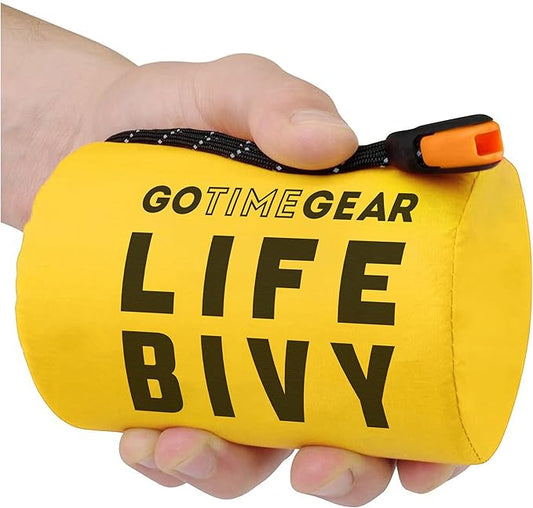 Go Time Gear Life Bivy Emergency Survival Sleeping Bag Thermal Bivy - Use as Emergency Bivy Sack, Survival Sleeping Bag, Mylar Emergency Blanket