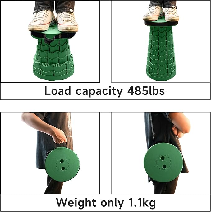 FoldingStool Colorful Stool Body Portable Collapsible Stool Seat Max Load Capacity 397lbs, Telescopic Folding Stools Retractable Stools for Adult Camping Hiking Travel Outdoor BBQ